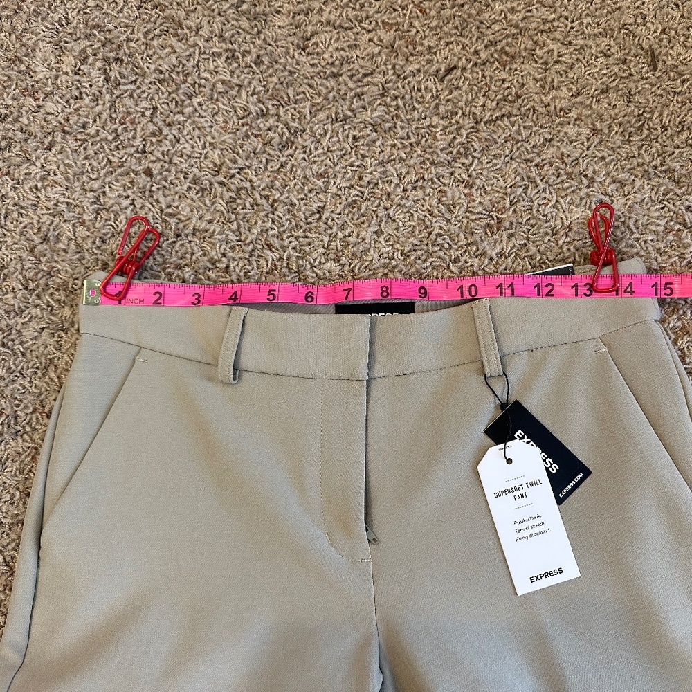 NWT Express Beige/Taupe Mid Rise Boot Supersoft Twill Pant - 4R - Picture 11 of 16